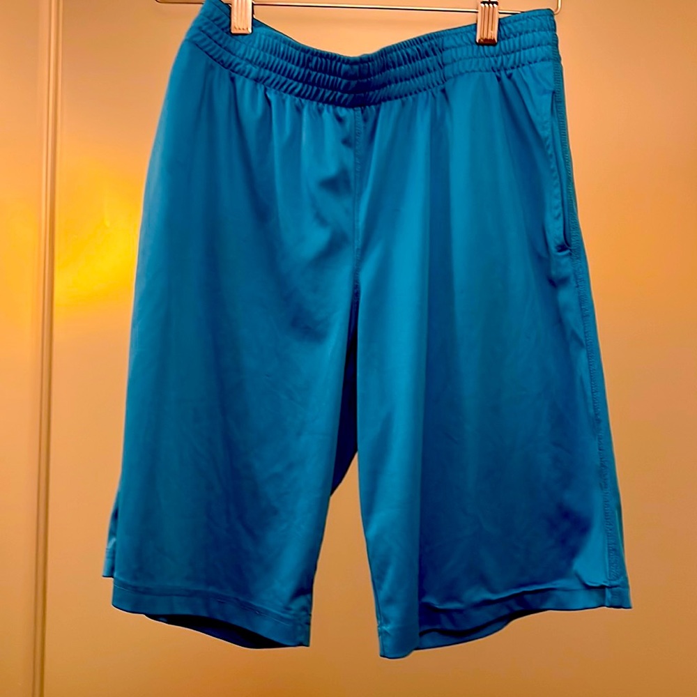 Boys athletic shorts with pockets in turquoise Blue Size XLarge